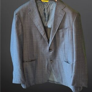 Canali Gray Check Wool Blend Suit Jacket